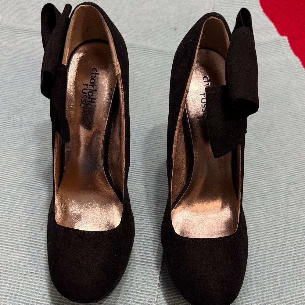 Charlotte Russe Elegant Black Heels with Bow